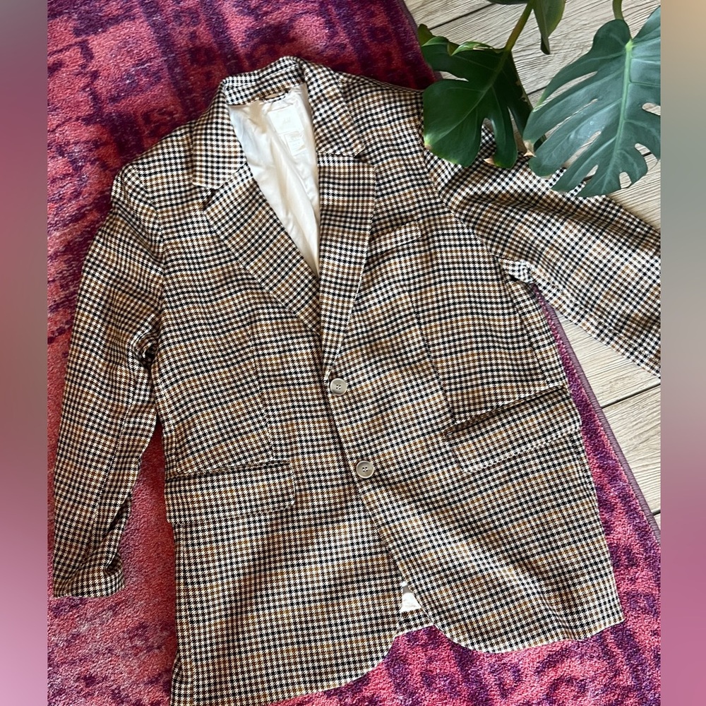 H&M Oversized Women’s Blazer - Checkered Pattern, Size Large